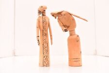 Mexican folk art Oaxaca wood carved Skeleton Couple Statue Figure Day Dead picture