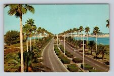 Clearwater FL-Florida, Memorial Causeway Looking West, Antique Vintage Postcard picture