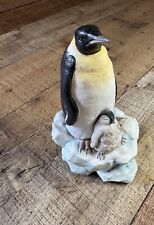 Polar Expedition  Porcelain Emperor Penguins Figurine  Mother And Baby  picture
