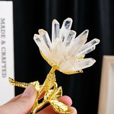 1x Natural Clear Quartz Flower Crystal Cluster Mineral Ornaments Reiki Healing picture