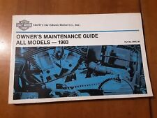 VINTAGE 1983 OWNERS MANTENANCE GUIDE ALL MODELS HARLEY DAVIDSON MOTORCYCLE picture