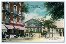 c1930's De La Gare Place Next To Rue Thiers Saint-Nazaire France Postcard picture