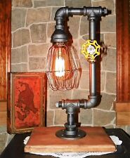Industrial pipe lamp,steampunk,retro,table,desk w/ edison bulb picture