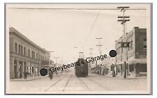 RPPC Trolley Streetcar Main Street NEWBERG OR Oregon Vintage Real Photo Postcard picture