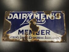 Dairymen's League Member Vintage Porcelain Sign Co-operative Association picture
