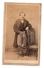 ANTIQUE CDV CIRCA 1860s STOUTENBURGH & ROLF HANDSOME MAN WITH MUSTACHE NEWARK NJ picture