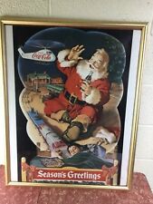 Vintage Enjoy Coca-Cola Special Edition Seasons Greetings Large Poster 22” X 28” picture