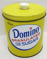 VINTAGE YELLOW DOMINO GRANULATED PURE CANE SUGAR TIN W/ LID AMSTAR CORP picture