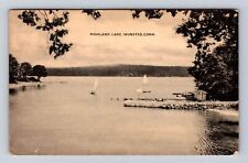 Winsted CT-Connecticut, Highland Lake, Antique, Vintage c1939 Souvenir Postcard picture