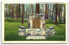1936 FORT TICONDEROGA NEW YORK NY BLACK WATCH MONUMENT LINEN POSTCARD P2606 picture