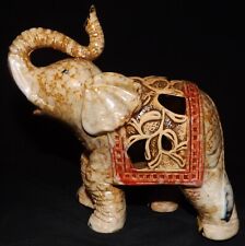 10” Vintage Glazed Ceramic Indian Elephant Art Decor Heavy picture