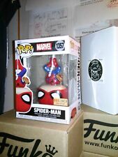 Funko Pop *FREE Protector* SPIDER-MAN Hanging 1357 *NEW* MINT/NM BoxLunch Excl picture