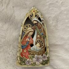 Roman, Inc. Holy Family Nativity Scene Jeweled Cloisonne Candleholder Stunning picture