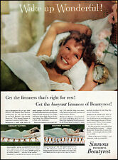1957 woman waking bed Simmons Beautyrest mattress vintage photo print Ad adL52 picture