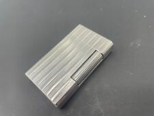ST Dupont Davidoff Ligne 2 Silver Plated Pinstripes Pattern Dual Lighter $1295 picture
