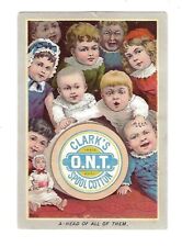 c1891 Victorian Trade Card Clark's ONT Spool Cotton, Baby Faces picture