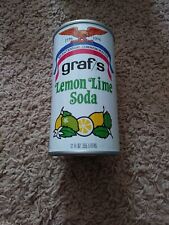 Vintage 1976 Graf's Lemon Lime Soda Pop Can -  Straight Steel -  Milwaukee WI  picture