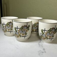 Set 4 Vintage Kutani Ware Japanese Floral Pattern Sake Tea Cups Beautiful picture