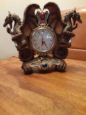 Mystica Collection By Steve Kehrli Dragon Wizard Clock Figurine Gothic Jeweled picture