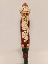 1990 Jim Shore Folk Art - Pencil Santa Claus w/ Bag of Apples - 9.75” Figurine picture
