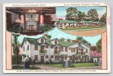 Lady Lafayette Hotel Walterboro SC Linen Postcard No 4479 picture