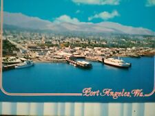 VINTAGE POST CARD ENJOY THE WATERFRONT PORT ANGELES WASHINGTON picture