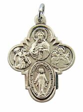 Sterling Silver Four 4-Way Medal Pendant with Rounded Edge, 1 1/8 Inch picture