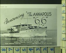 1940 ANNAPOLIS CUSTOM YACHT BOAT NAUTICAL WATERCRAFT SHIP    BD36 picture