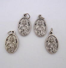 Pack of 4 St Saint Jude Silver Tone Third Class Relic Back Pendant Medals 1 In picture