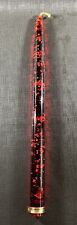 Vintage 11.5” RED LUCITE ACRYLIC TAPER CANDLE GOLD FLECKS picture