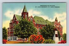 St Louis MO-Missouri St Louis University Administration Building Linen Postcard picture