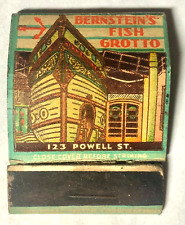 Vintage Bernstein's Fish Grotto Matchbook Cover. 123 Powell Street San Francisco picture