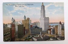 New York City NY, Woolworth Building, City Hall Park, c1915 Vintage Postcard picture