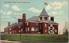 c1910s WEST ORANGE, New Jersey Postcard WASHINGTON SCHOOL Building / Street View picture