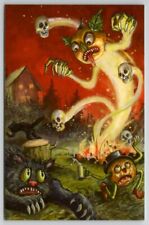 Matthew Kirscht Halloween Wrong Place and Time JOL Fire Shiverbones Postcard MK picture