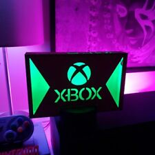 Xbox Logo 16 Color LED LIGHT Engraved Wood Cherry Finish Video Game Sign Decor picture