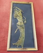 Framed Copper Persian Art, Vintage Hand Pressed Copper Goddess  Wall Art picture