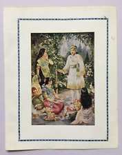 India 20's Vintage Print DUSHYANT ENCOUNTERS SHAKUNTALA 6.25in x 8in (11575) picture