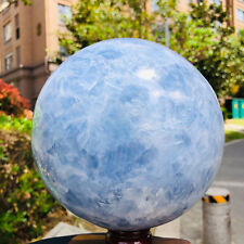 6250G Natural Beautiful Blue Crystal Sphere Quartz Crystal  Ball Healing 1196 picture