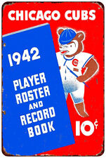 1942 Chicago Cubs Roster Cover Vintage LOOK Reproduction Metal Sign picture