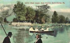 Rare 1912 July 4th Boat Outing Picnic Islands State Hospital North Warren PA picture
