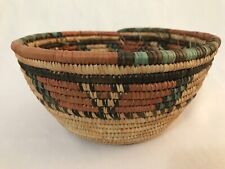 Vintage African Nigeria Hausa Tribal Hand Woven Coil Harvest Basket Bowl 10”X 5” picture