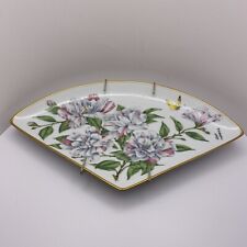 Vtg Kyoto Imperial Porcelain Fan-Shaped Plates (4) Blossoms of Japanese Year '82 picture