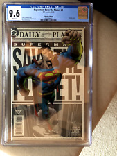 🔑💎🔥 Superman Save The Planet #1 CGC Graded 9.6 DC 1998 Acetate Cover🔥🔑💎 picture