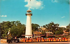 Vtg 1950s Biloxi Shrimp Tour Train Light House Biloxi Mississippi MS Postcard picture