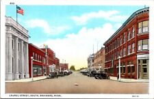Laurel Street South Brainerd Minnesota Linen Postcard picture