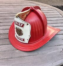 Vintage Red Cairns 350 Senator Chief  Fireman  Firefighter Helmet picture