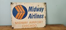 Vintage Midway Airlines Sign  Aviation Airplane  Porcelain Sign 100% original  picture
