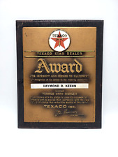 Vintage TEXACO DEALER SIGN Wall Plaque Award Advertising 12
