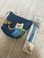 MINISO Japan Adventure Time FINN Zip Coin Pouch Gel Pen Bundle New Great Gift picture